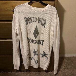 Forever 21 Cream Graphic Sweater